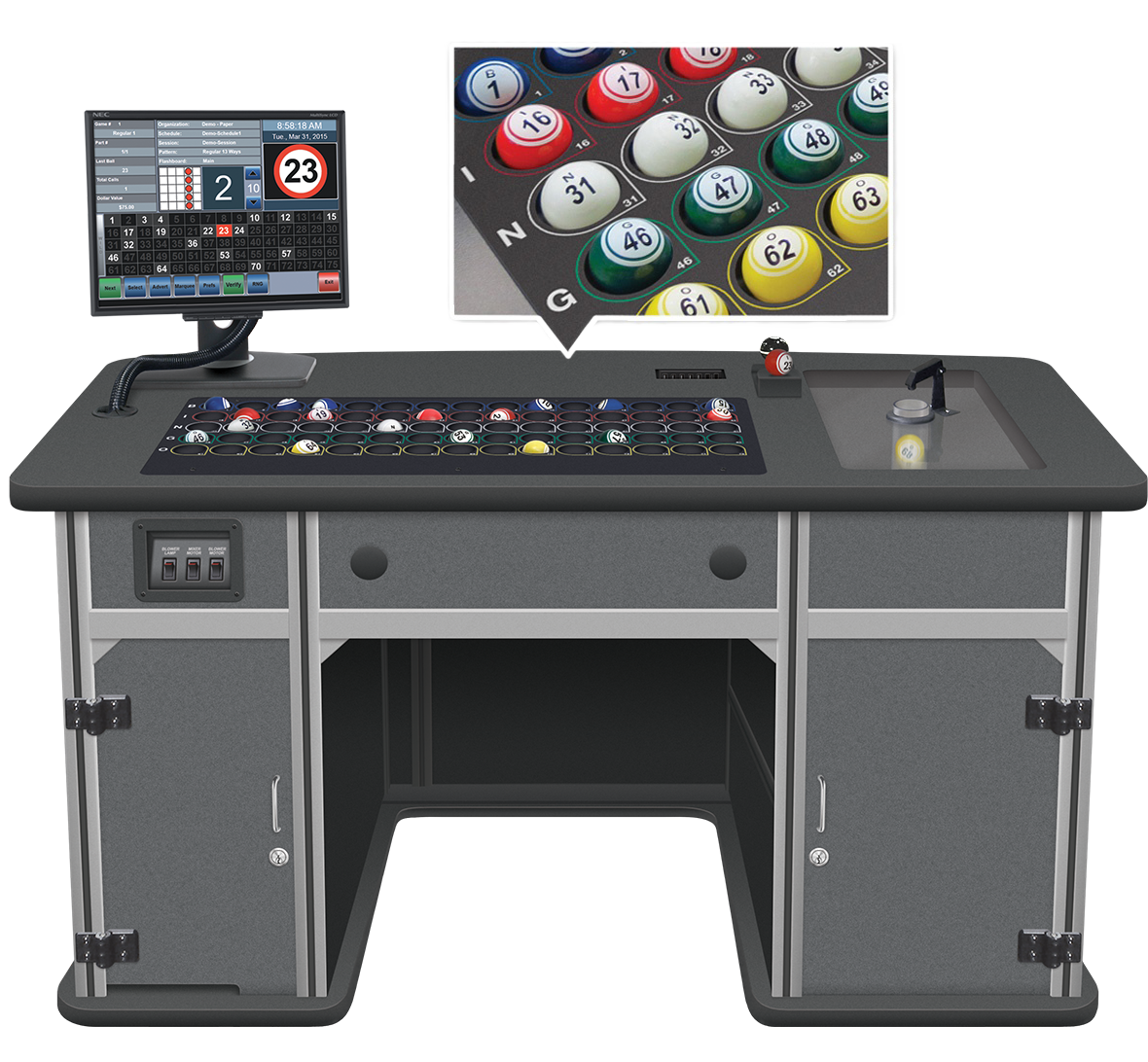 Statesman Premier Bingo Console with Color Code Ball Tray