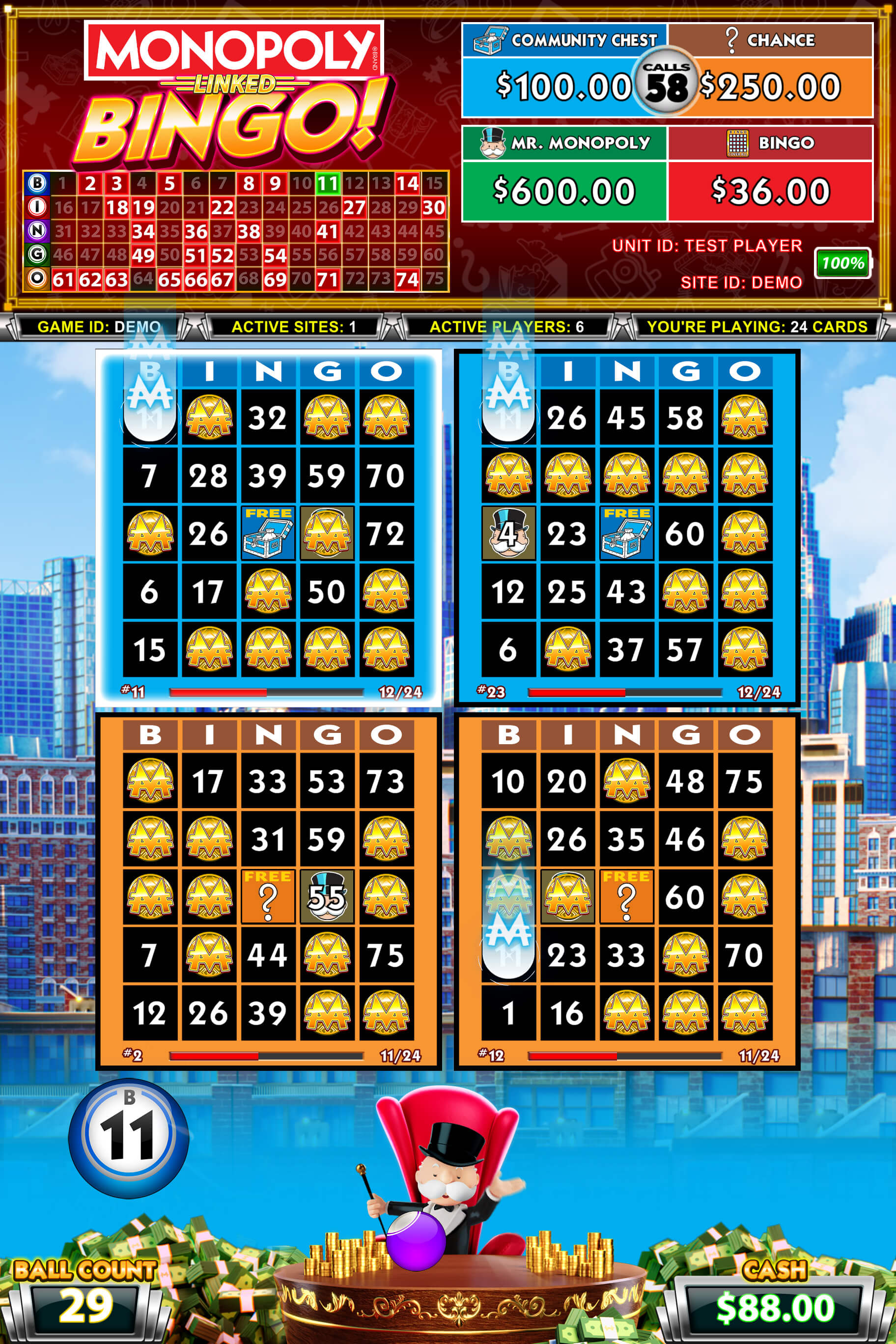 Monopoly Linked Bingo