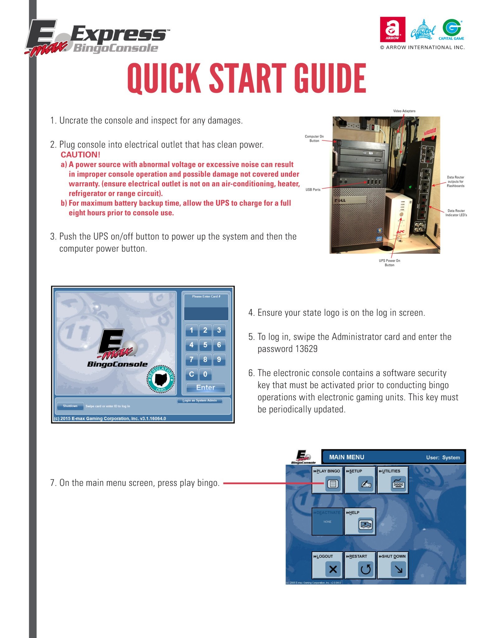 E-max Express Quick Start Guide Equipment Manuals/Quick Start Guides